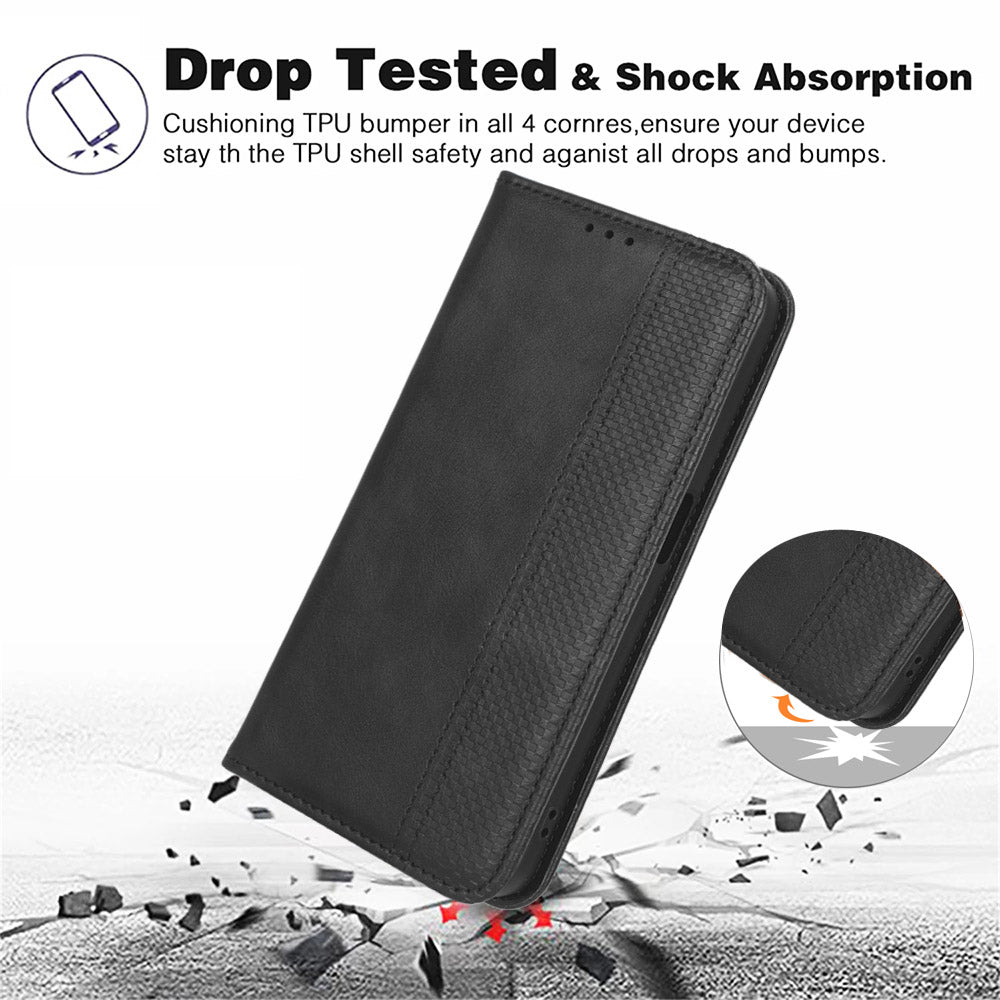 For Samsung Galaxy A14 4G Retro Texture Wallet Leather Stand Mobile Phone Case Phone Cover