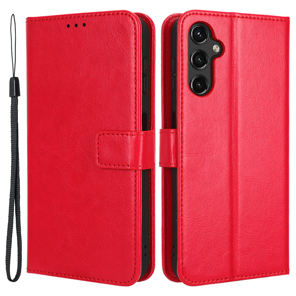 For Samsung Galaxy A14 4G Strong Magnetic Clasp Phone Stand Wallet Cover Crazy Horse Texture Leather Phone Case