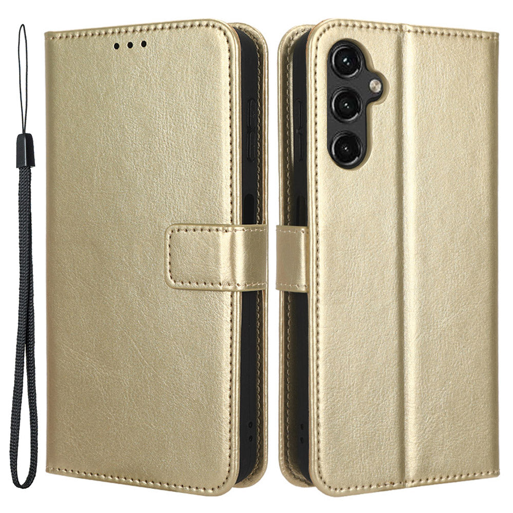 For Samsung Galaxy A14 4G Strong Magnetic Clasp Phone Stand Wallet Cover Crazy Horse Texture Leather Phone Case