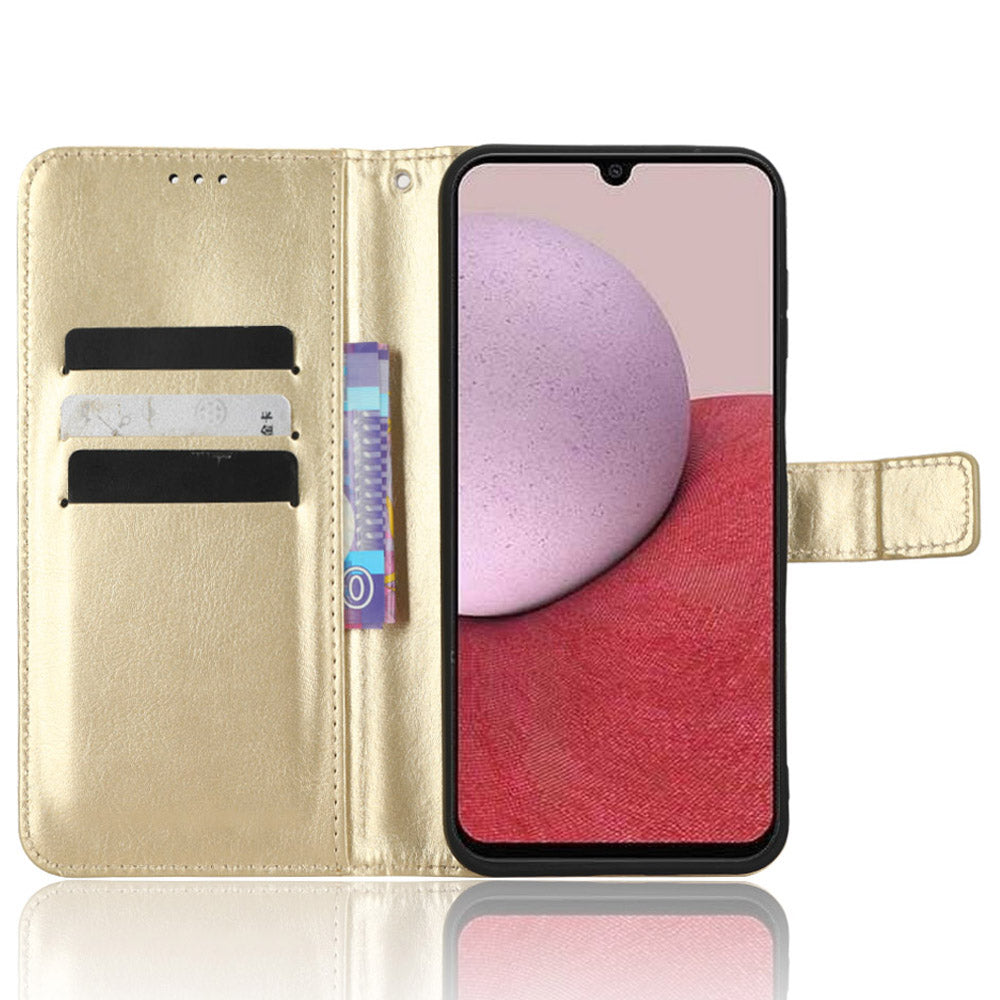 Til Samsung Galaxy A14 4G Stærk magnetisk lås Telefonstativ Pungcover Crazy Horse Texture Læder Telefoncover 