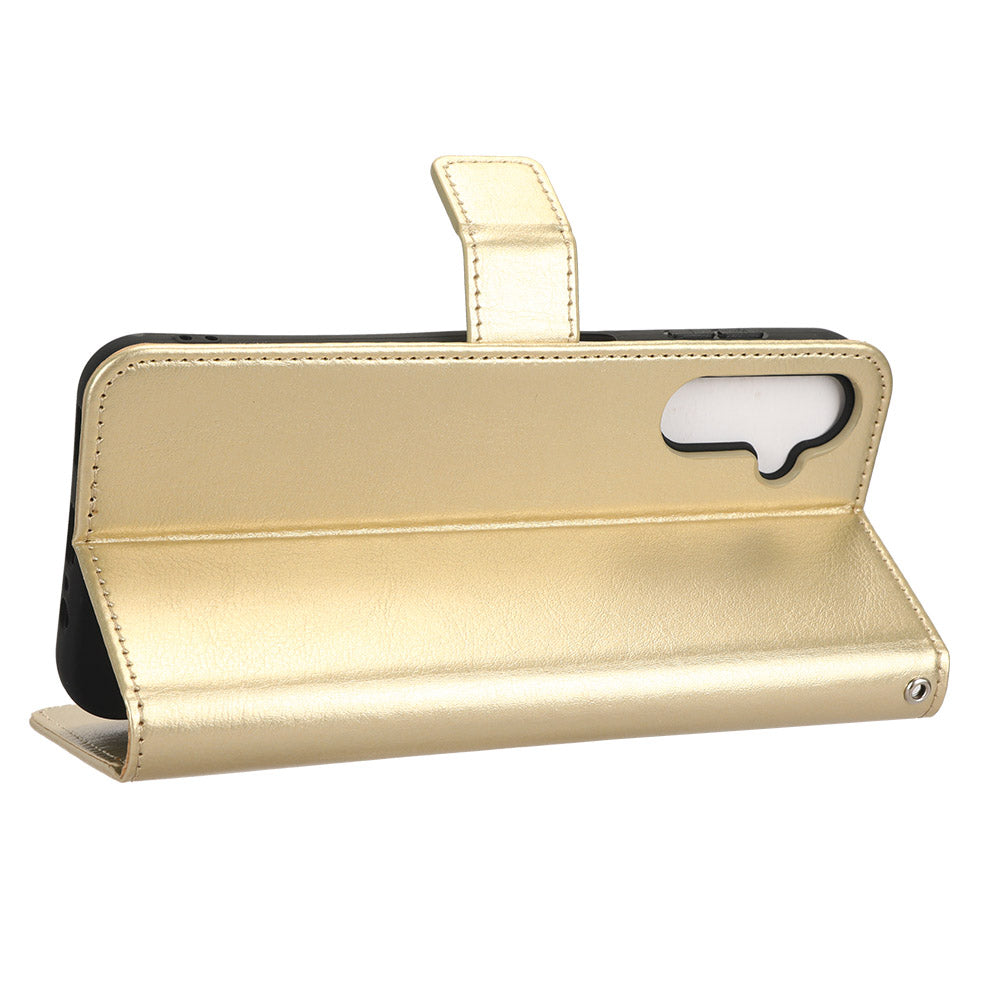 For Samsung Galaxy A14 4G Strong Magnetic Clasp Phone Stand Wallet Cover Crazy Horse Texture Leather Phone Case