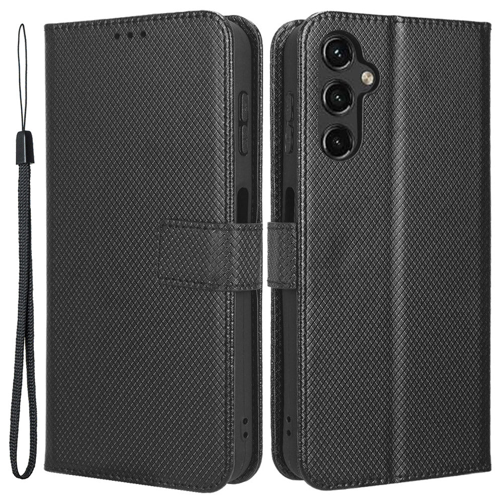 For Samsung Galaxy A14 4G Diamond Texture Leather Wallet Phone Cover Shockproof Phone Stand Case