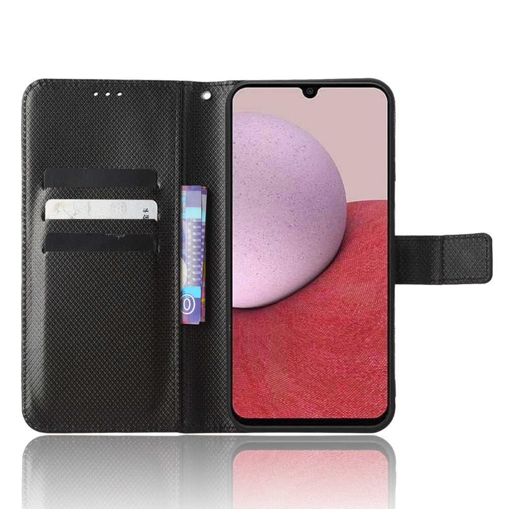 For Samsung Galaxy A14 4G Diamond Texture Leather Wallet Phone Cover Shockproof Phone Stand Case
