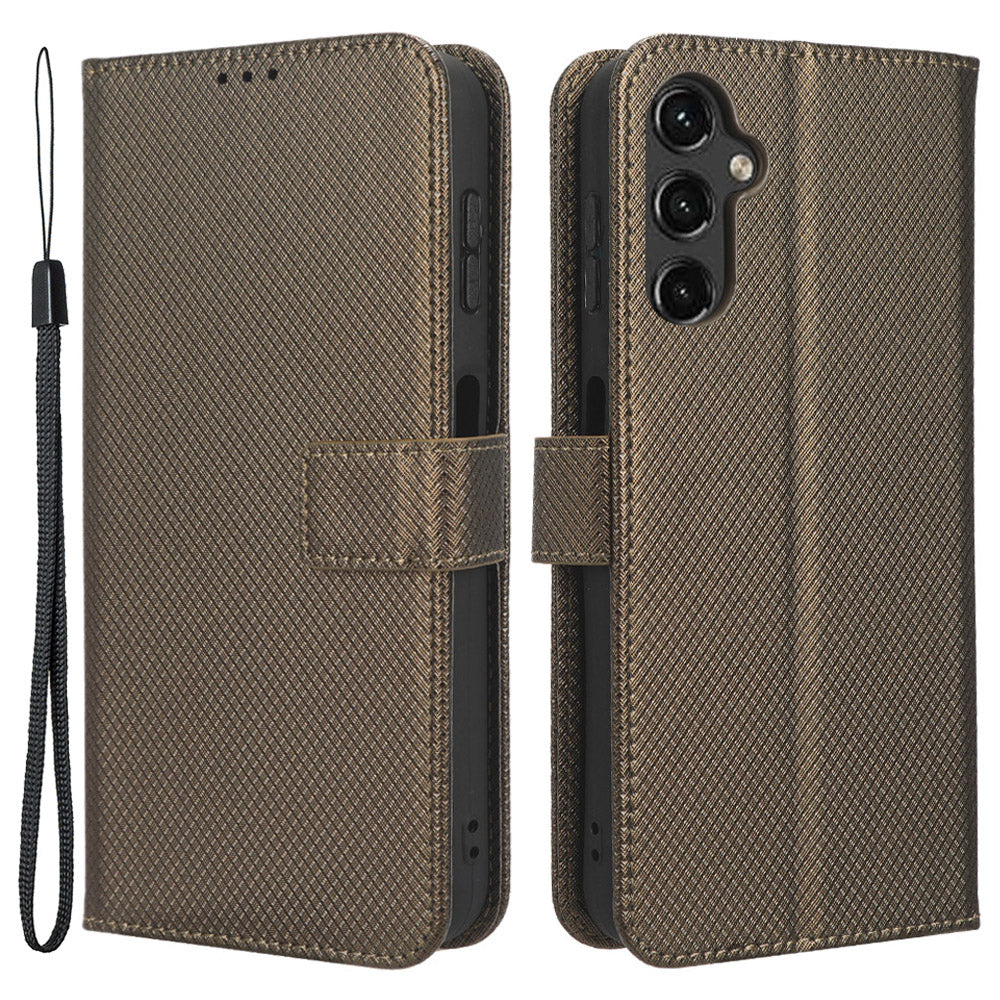 For Samsung Galaxy A14 4G Diamond Texture Leather Wallet Phone Cover Shockproof Phone Stand Case