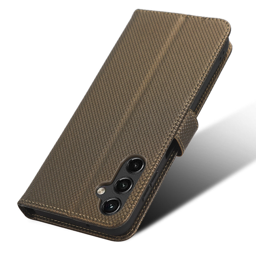 For Samsung Galaxy A14 4G Diamond Texture Leather Wallet Phone Cover Shockproof Phone Stand Case