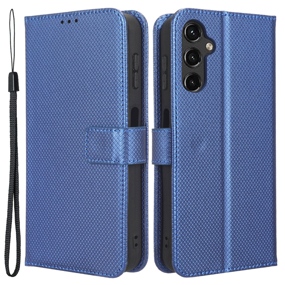 For Samsung Galaxy A14 4G Diamond Texture Leather Wallet Phone Cover Shockproof Phone Stand Case