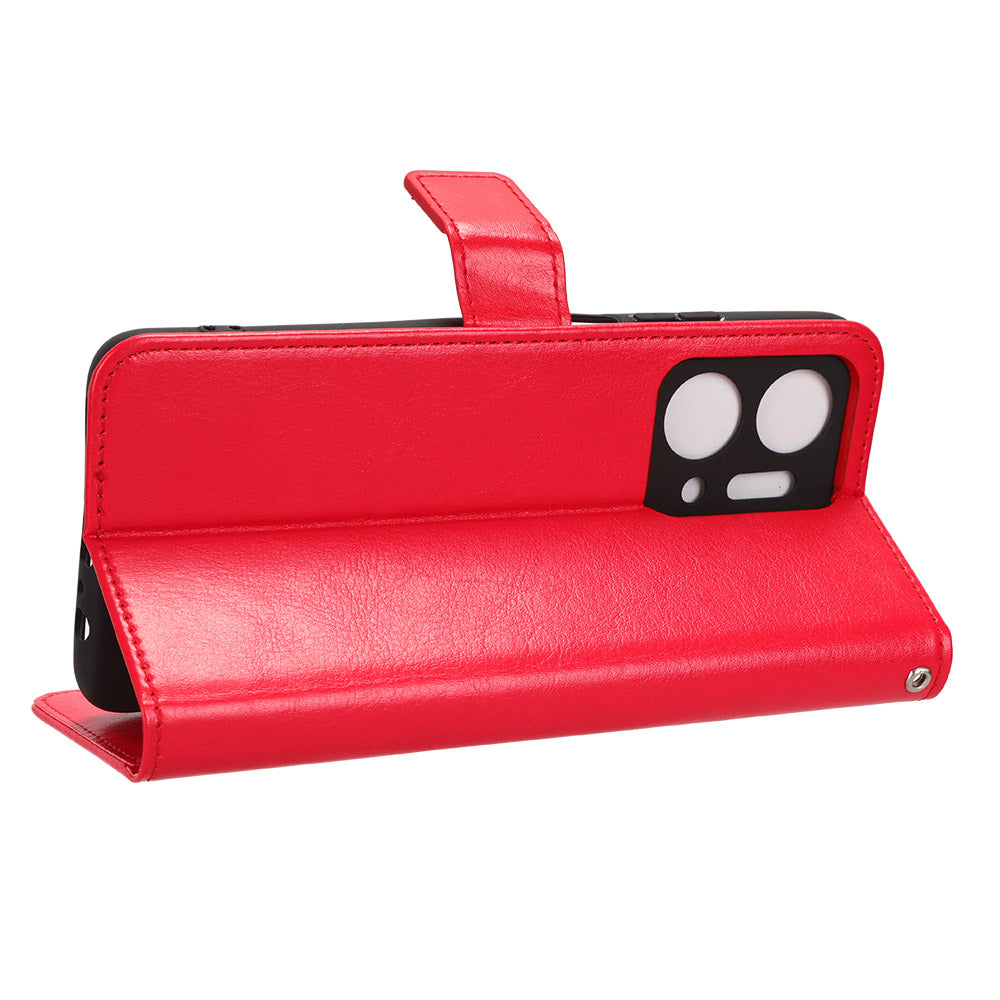 PU Leather Phone Wallet Case for Honor X7a 5G Play7T 5G Crazy Horse Texture Stand Mobile Phone Cover