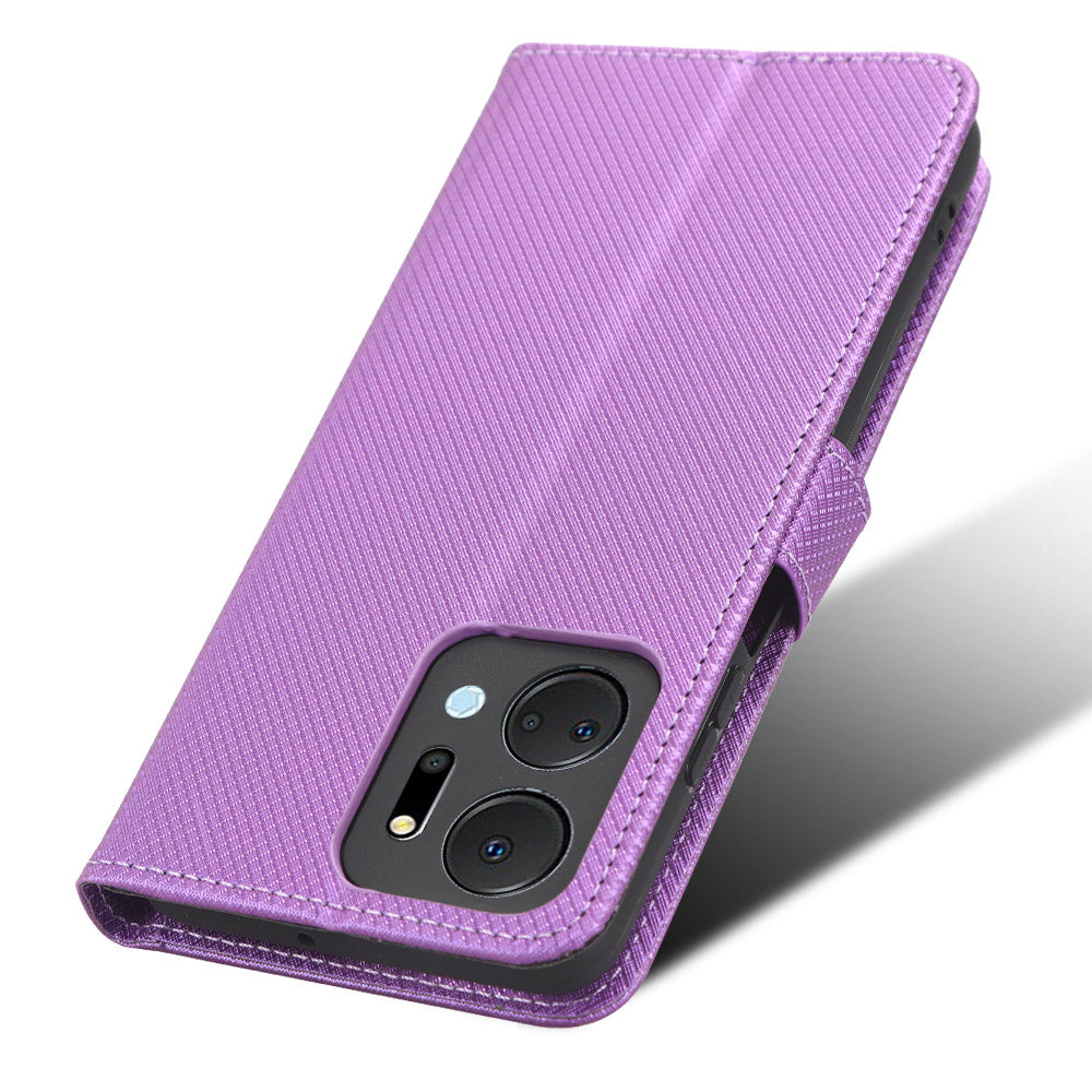 PU Leather Case for Honor X7a 5G Play7T 5G Diamond Texture Wallet Stand Mobile Phone Cover