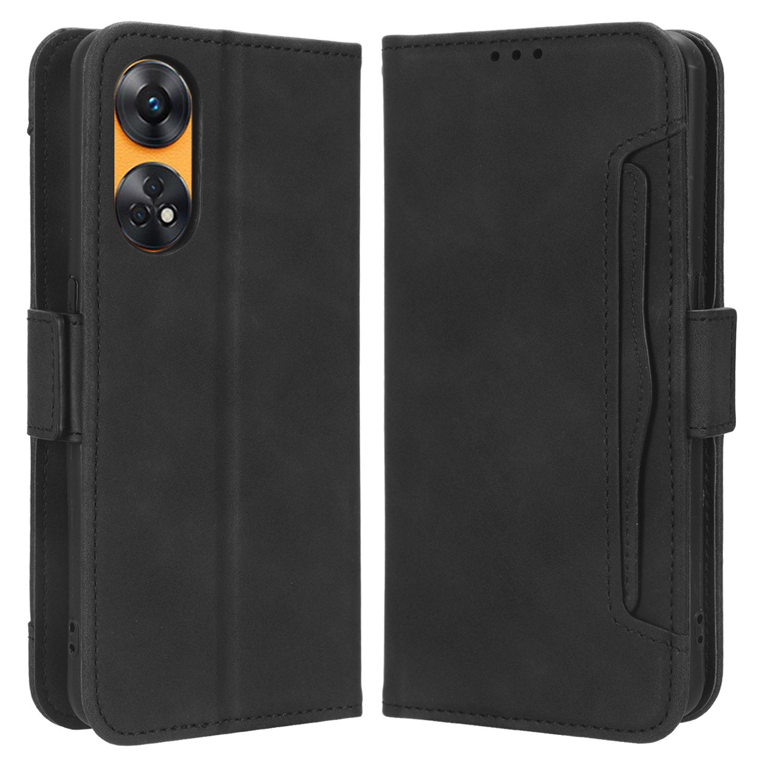 For Oppo Reno8 T 4G Cell Phone Cover Multiple Card Slots PU Leather Wallet Phone Stand Case