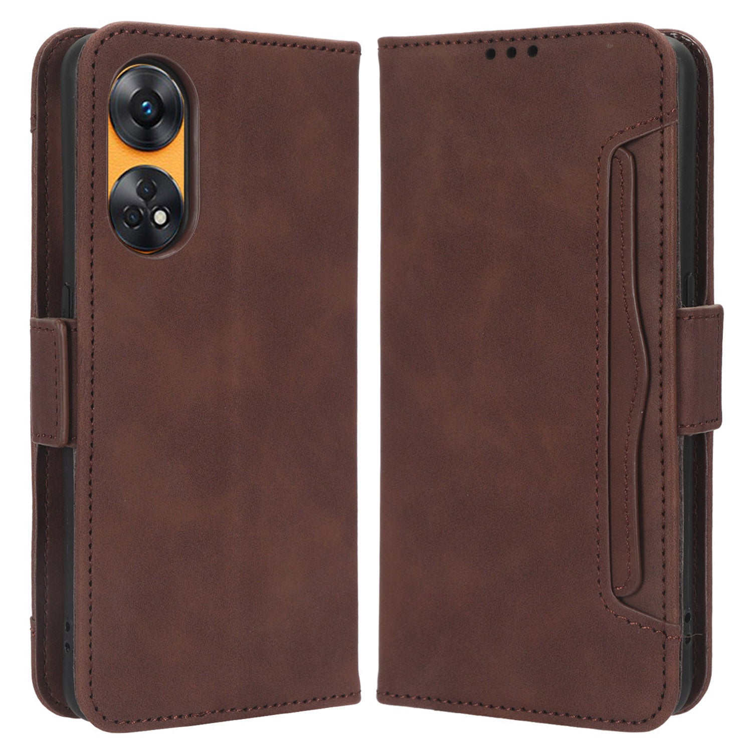 For Oppo Reno8 T 4G Cell Phone Cover Multiple Card Slots PU Leather Wallet Phone Stand Case