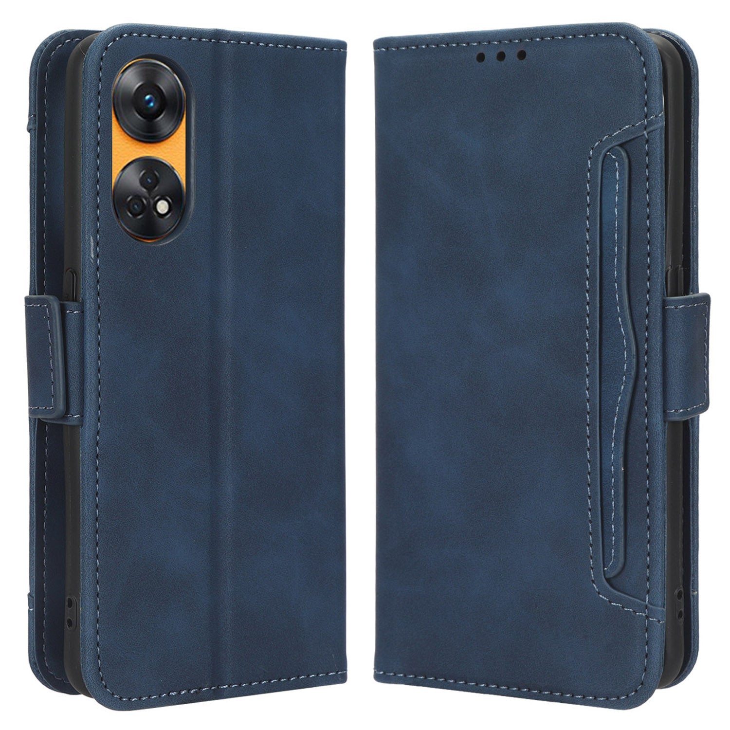 For Oppo Reno8 T 4G Cell Phone Cover Multiple Card Slots PU Leather Wallet Phone Stand Case