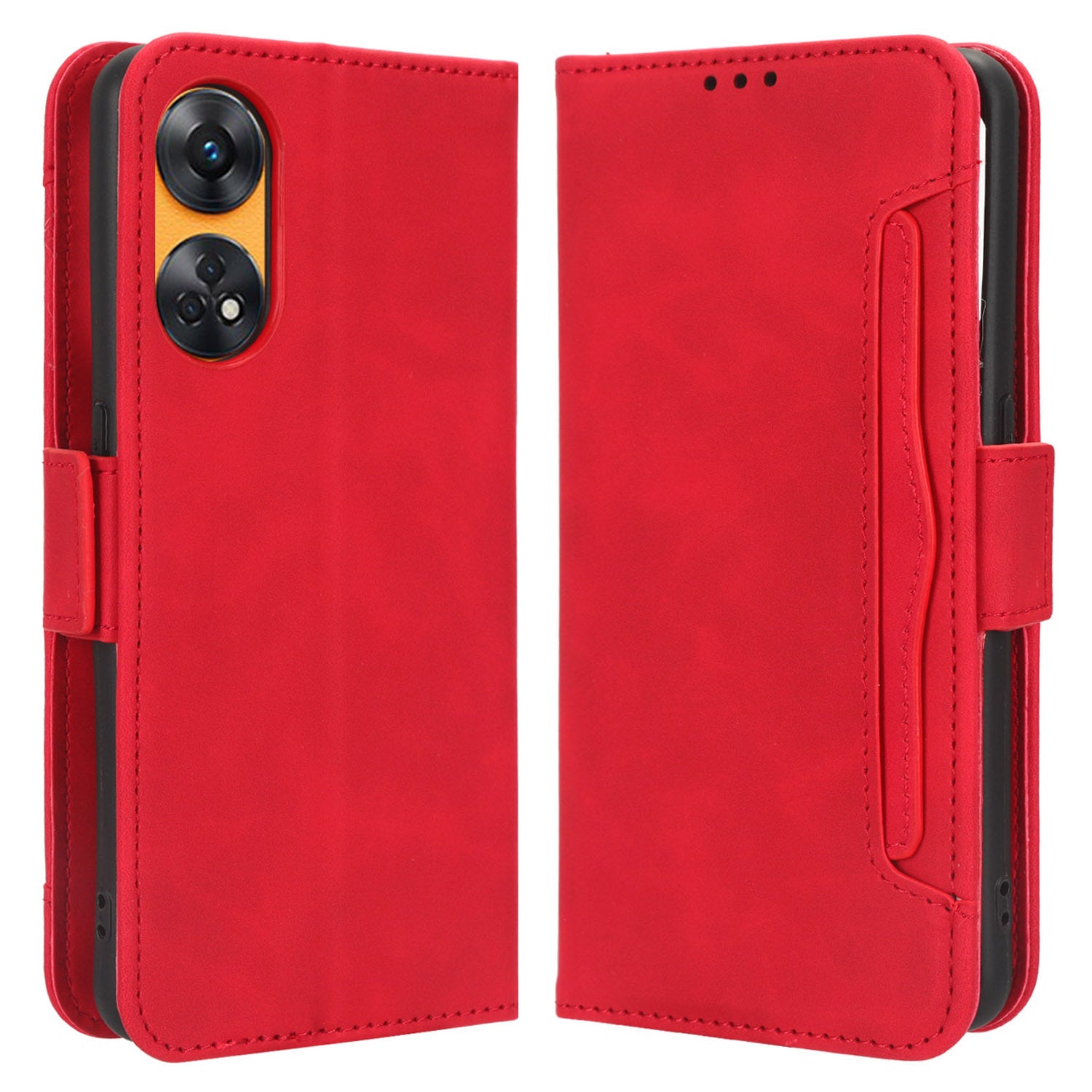 For Oppo Reno8 T 4G Cell Phone Cover Multiple Card Slots PU Leather Wallet Phone Stand Case