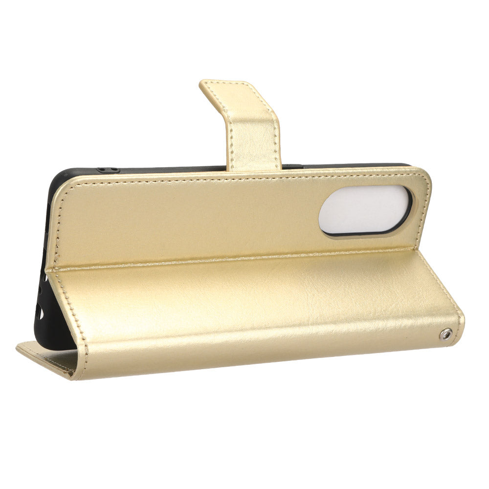 Phone Leather Case for Oppo Reno8 T 4G Wallet Stand Crazy Horse Texture Phone Cover