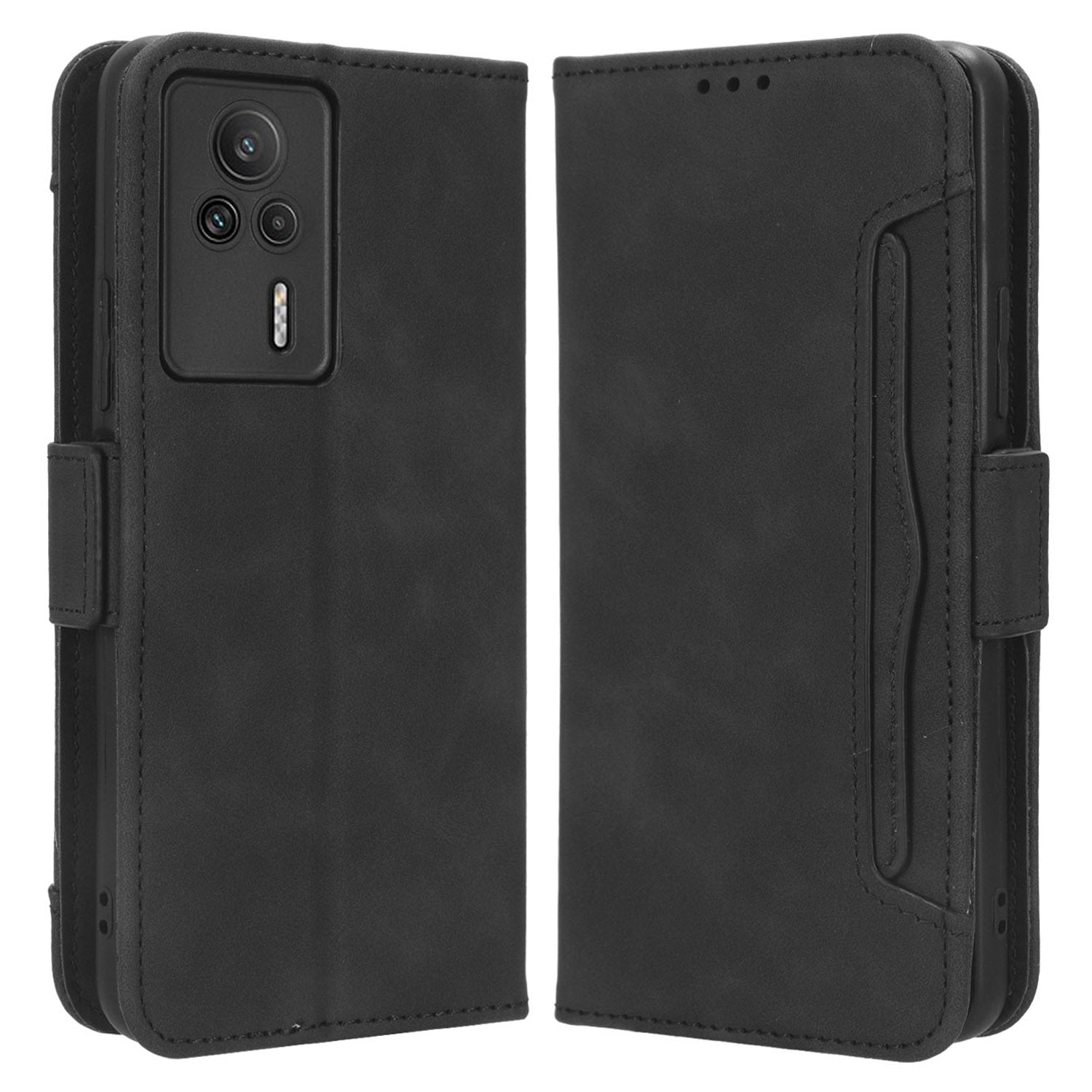 For Xiaomi Redmi K60E 5G PU Leather Phone Case Multiple Card Slots Wallet Phone Stand Cover