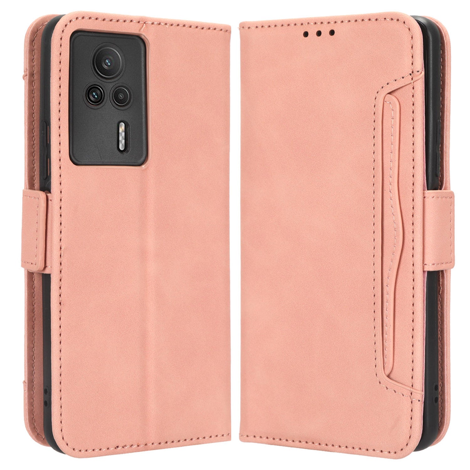 For Xiaomi Redmi K60E 5G PU Leather Phone Case Multiple Card Slots Wallet Phone Stand Cover