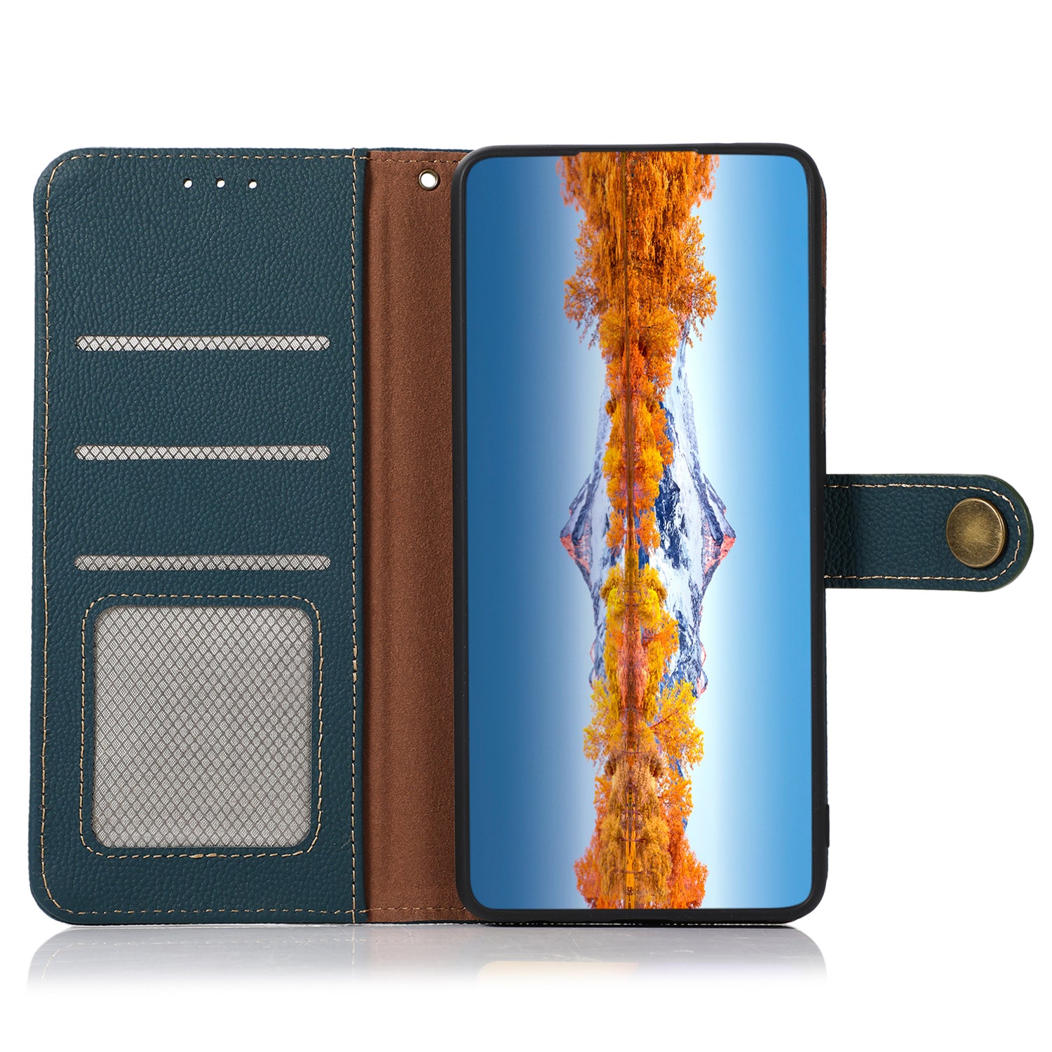 KHAZNEH Mobile Phone Cover For Samsung Galaxy A24 4G RFID Blocking Genuine Leather Flip Wallet Case Stand