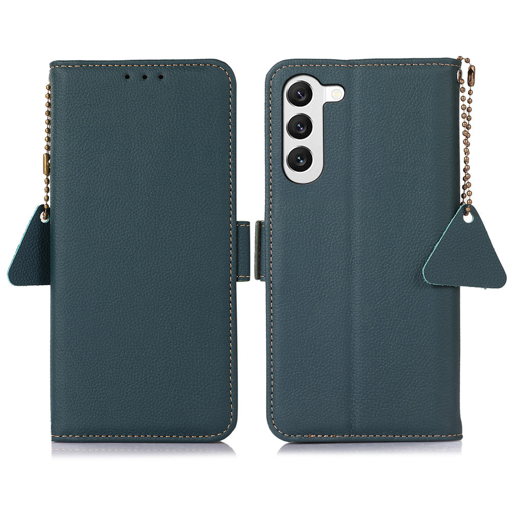 TJ Anti-scratch Phone Case for Samsung Galaxy A24 4G RFID Blocking Stand Flip Leather Wallet Phone Cover