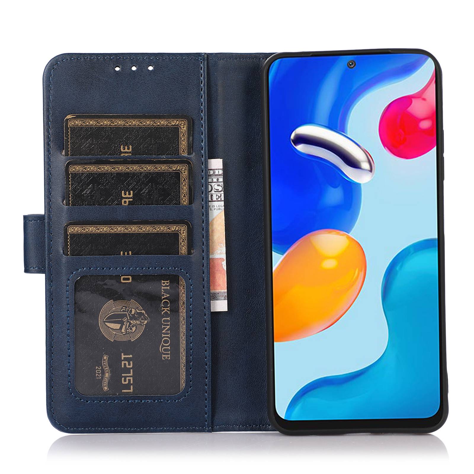 For Xiaomi Redmi 12C 4G 11A 4G Anti-shock Cell Phone Case Cowhide Texture PU Leather Stand Wallet Phone Cover