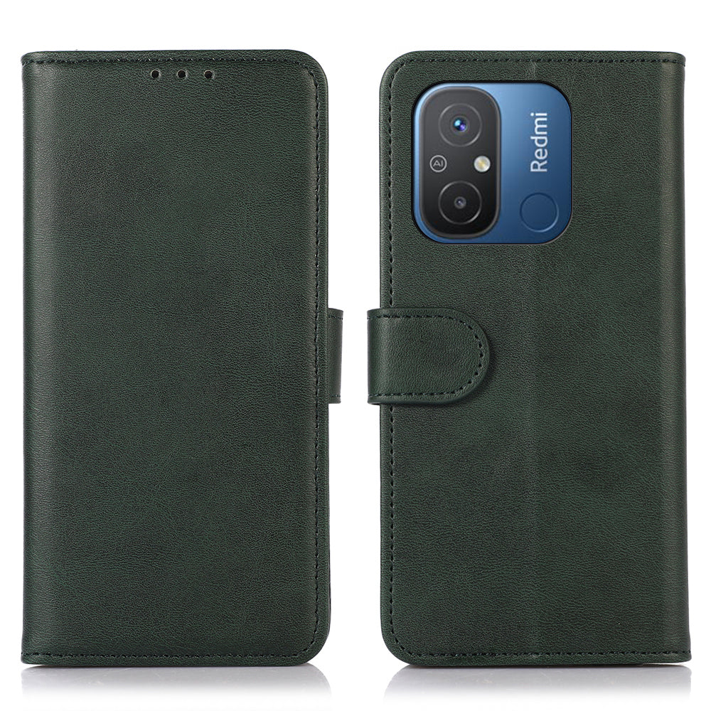 For Xiaomi Redmi 12C 4G 11A 4G Anti-shock Cell Phone Case Cowhide Texture PU Leather Stand Wallet Phone Cover