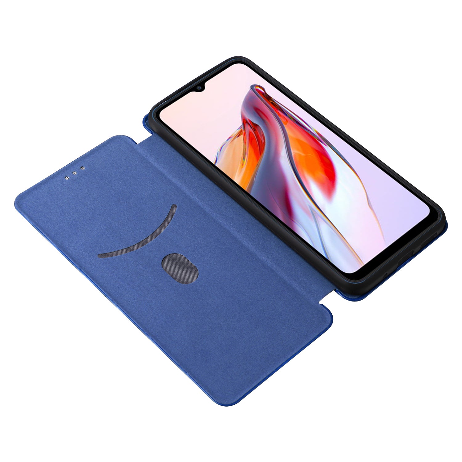 For Xiaomi Redmi 12C 4G Phone Case Card Holder Magnetic Auto-absorbed Carbon Fiber Texture Flip Leather Cover Stand