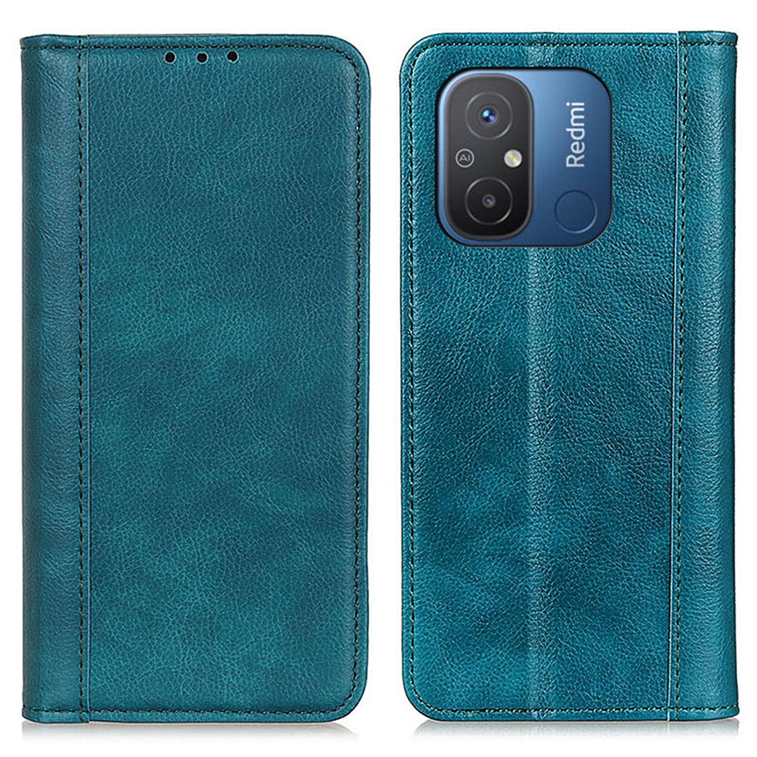 For Xiaomi Redmi 12C 4G 11A 4G Magnetic Closure Phone Case Litchi Texture Split Leather Wallet Phone Cover with Stand