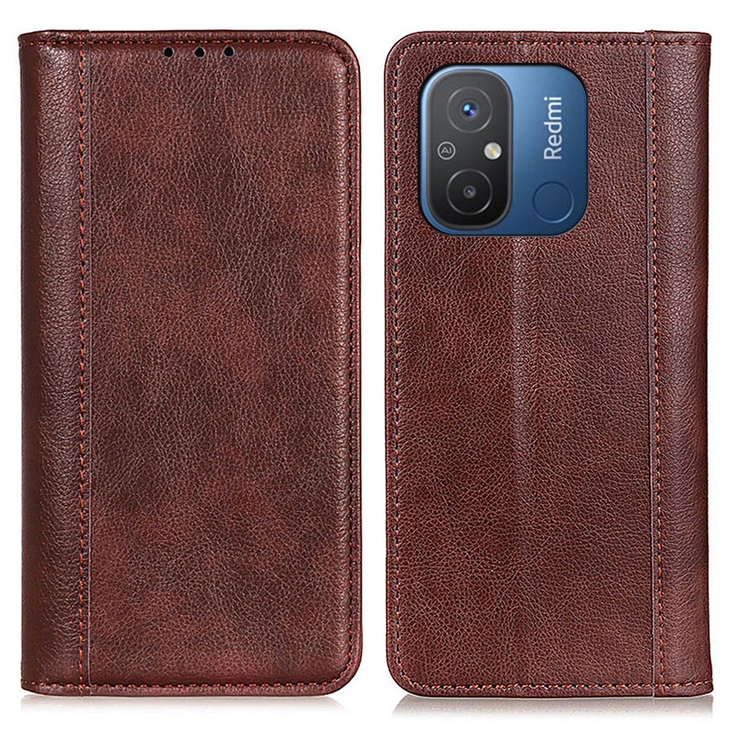 For Xiaomi Redmi 12C 4G 11A 4G Magnetic Closure Phone Case Litchi Texture Split Leather Wallet Phone Cover with Stand