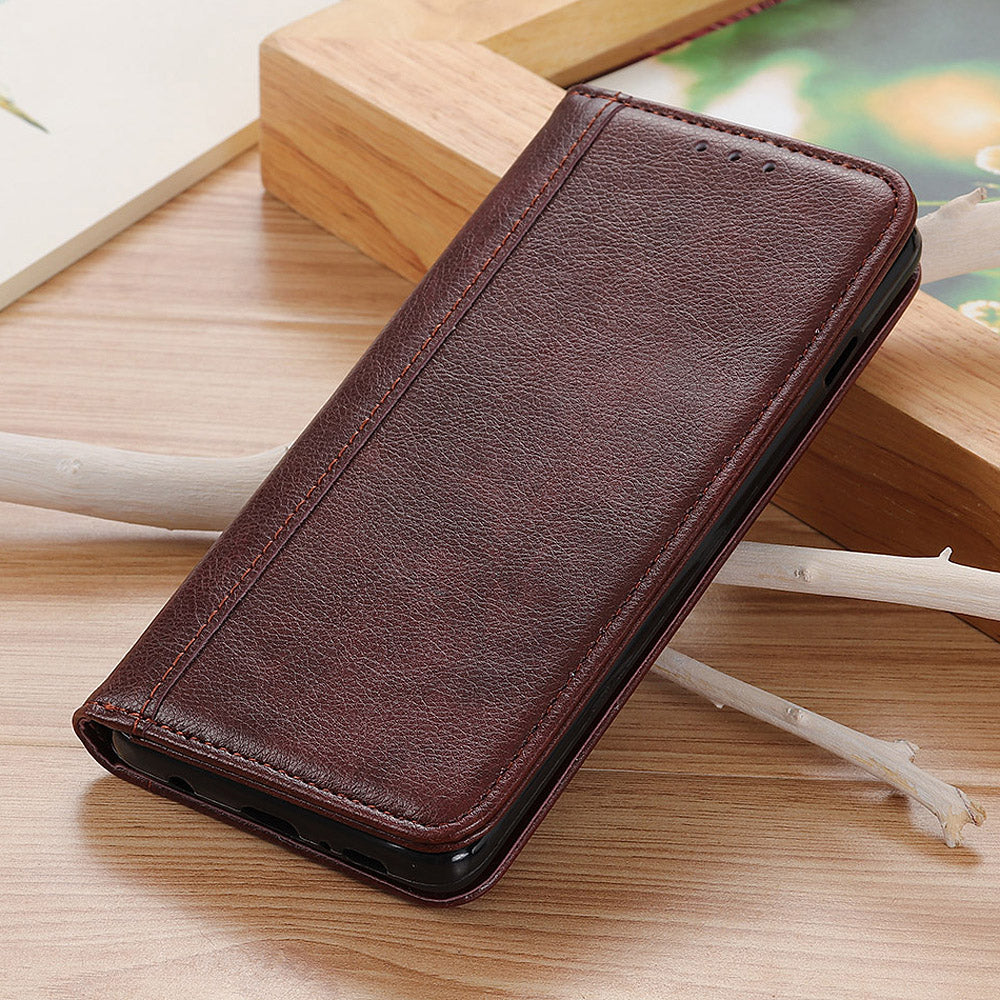 For Xiaomi Redmi 12C 4G 11A 4G Magnetic Closure Phone Case Litchi Texture Split Leather Wallet Phone Cover with Stand