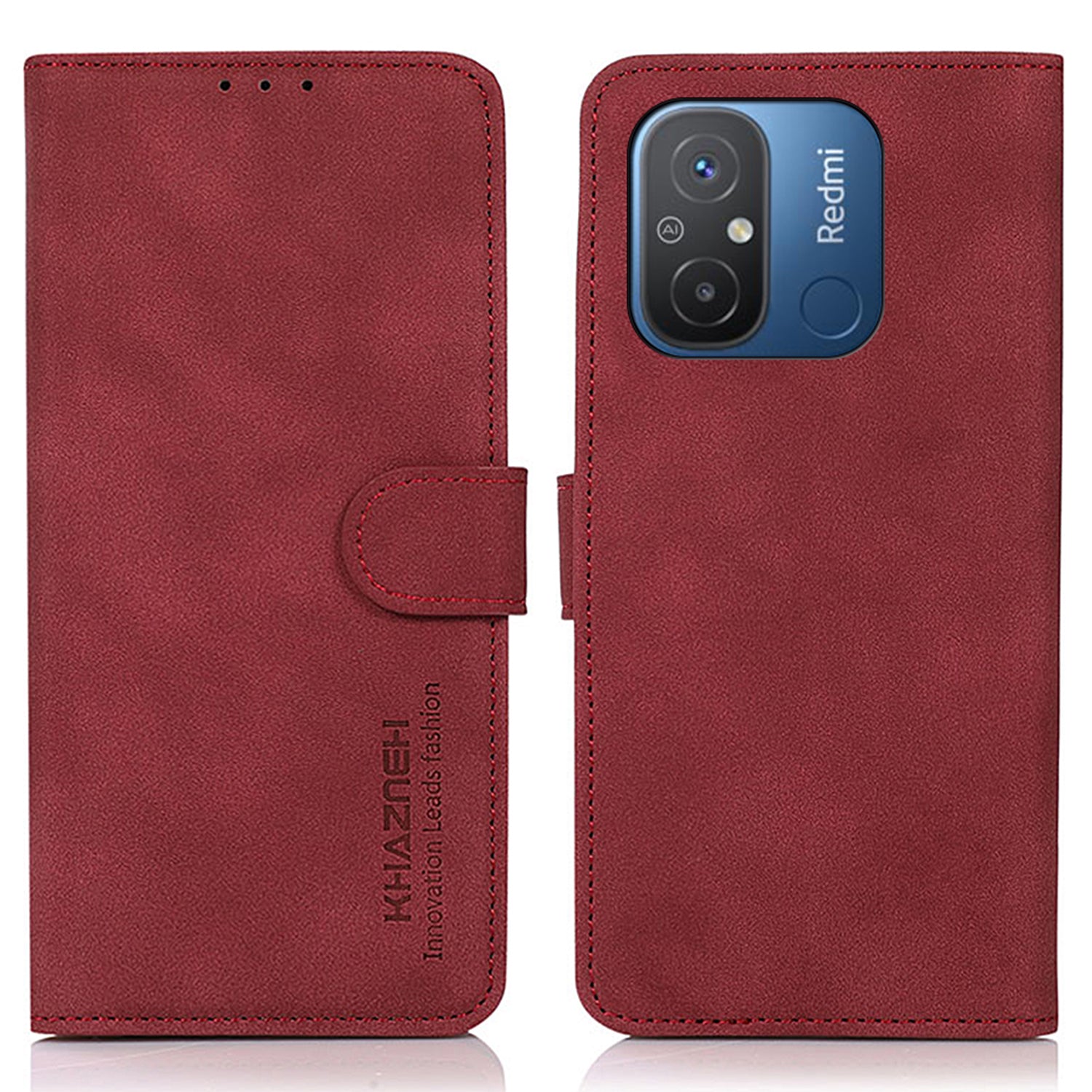 KHAZNEH For Xiaomi Redmi 12C 4G 11A 4G Flip Leather Phone Case Textured Anti-scratch Phone Cover Stand Wallet