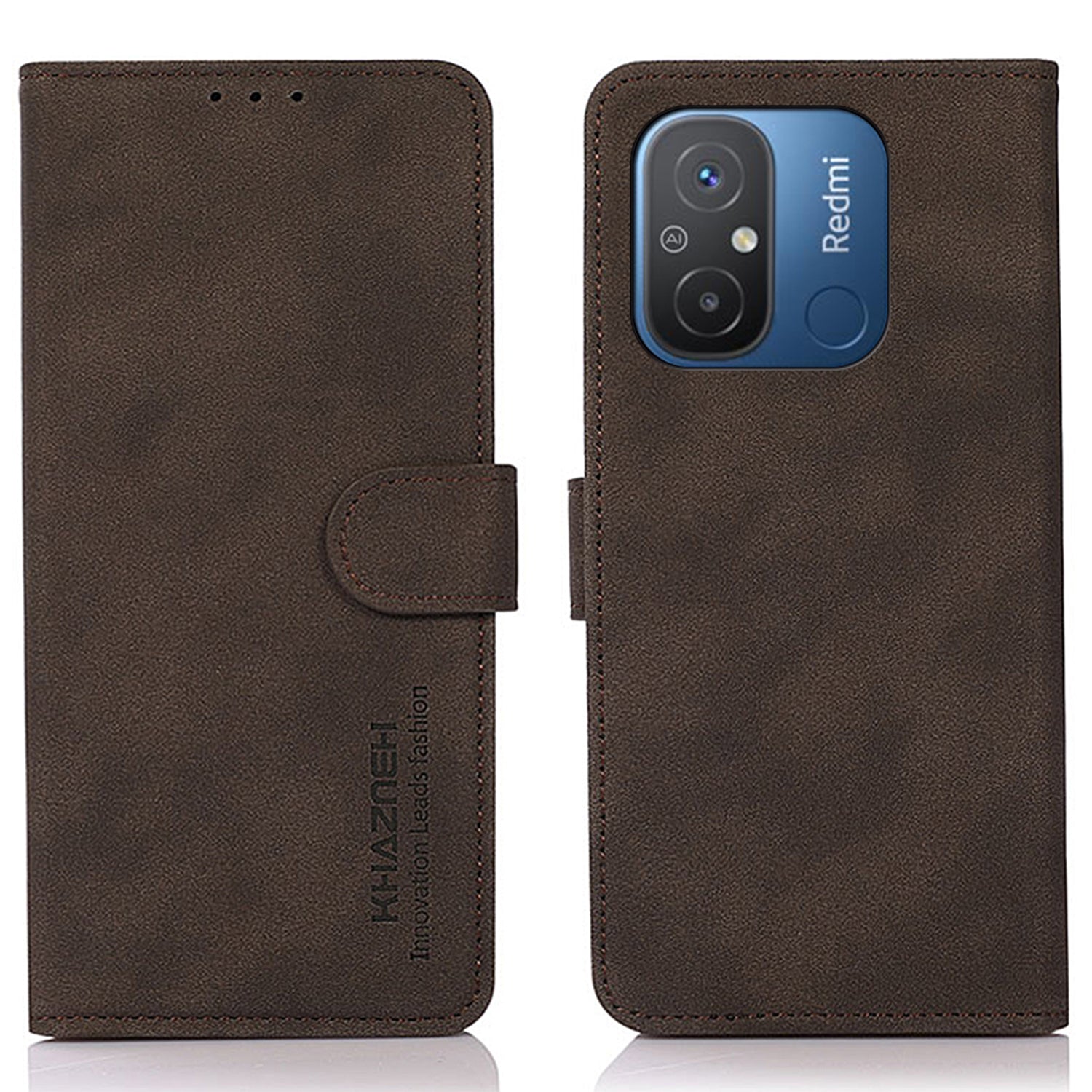 KHAZNEH For Xiaomi Redmi 12C 4G 11A 4G Flip Leather Phone Case Textured Anti-scratch Phone Cover Stand Wallet