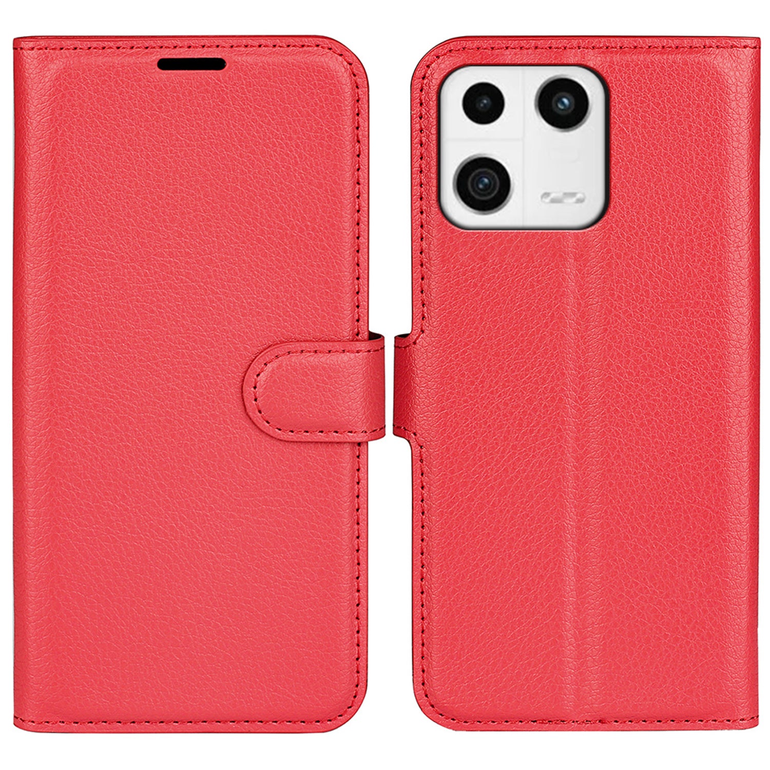Cell Phone Cover For Xiaomi 13 5G Litchi Texture PU Leather Flip Stand Wallet Anti-drop Phone Case