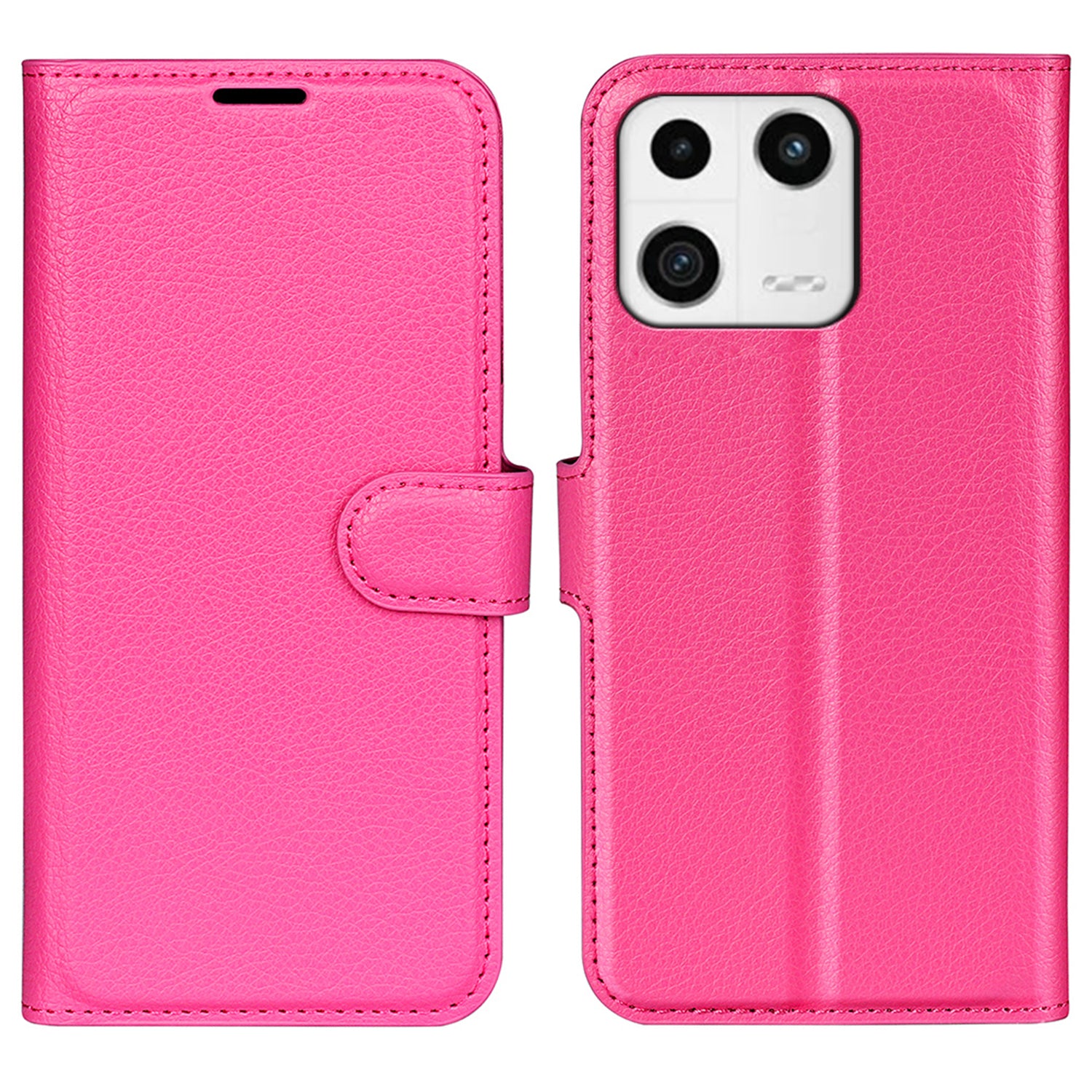 Cell Phone Cover For Xiaomi 13 5G Litchi Texture PU Leather Flip Stand Wallet Anti-drop Phone Case