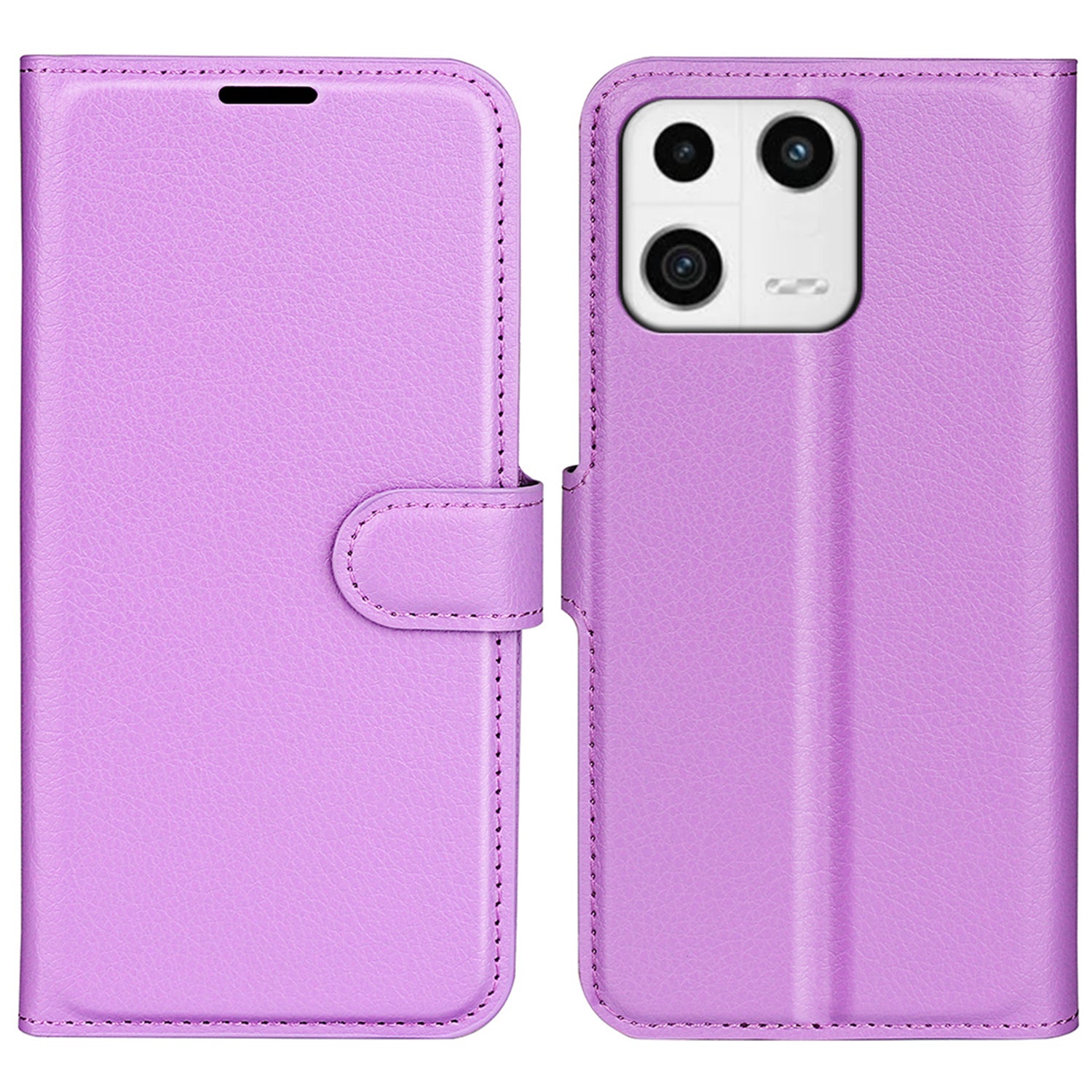 Cell Phone Cover For Xiaomi 13 5G Litchi Texture PU Leather Flip Stand Wallet Anti-drop Phone Case