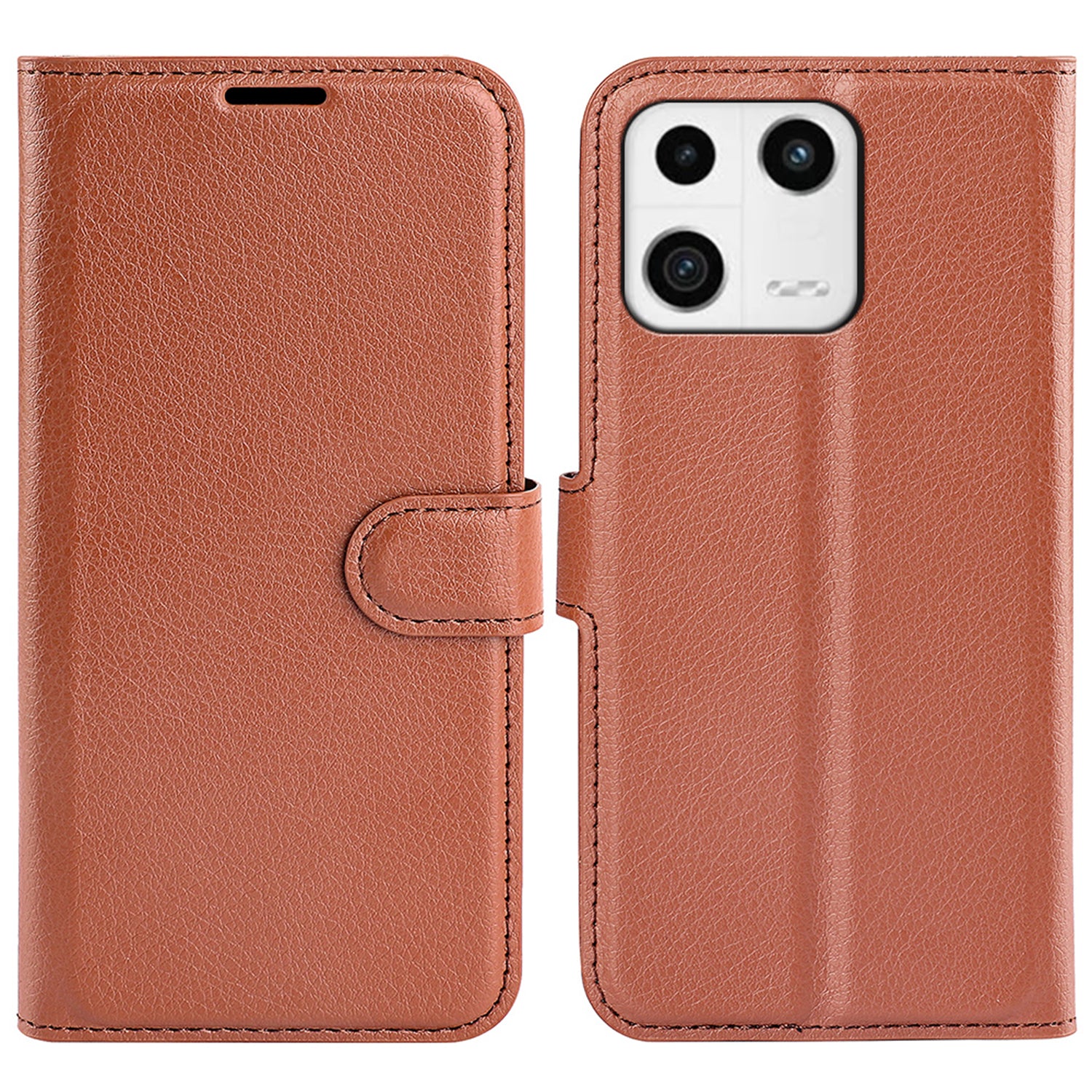 Cell Phone Cover For Xiaomi 13 5G Litchi Texture PU Leather Flip Stand Wallet Anti-drop Phone Case