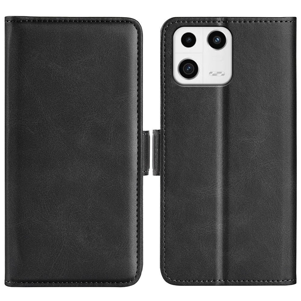 For Xiaomi 13 5G Drop-proof Calf Texture PU Leather Smartphone Case Wallet Stand Cell Phone Cover