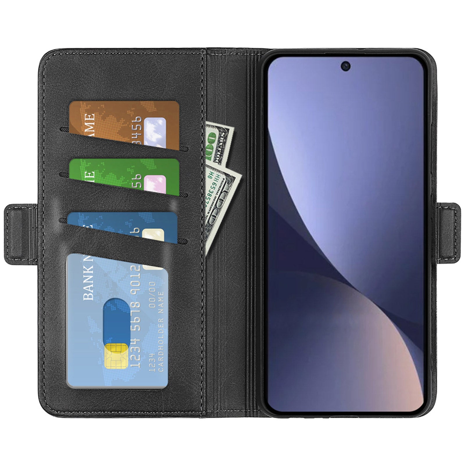 For Xiaomi 13 5G Drop-proof Calf Texture PU Leather Smartphone Case Wallet Stand Cell Phone Cover