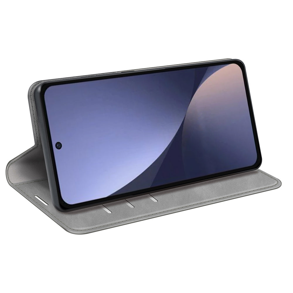 For Xiaomi 13 5G Magnetic Auto-absorbed Cell Phone Cover Stand Wallet Skin-friendly Anti-fall Leather Phone Case