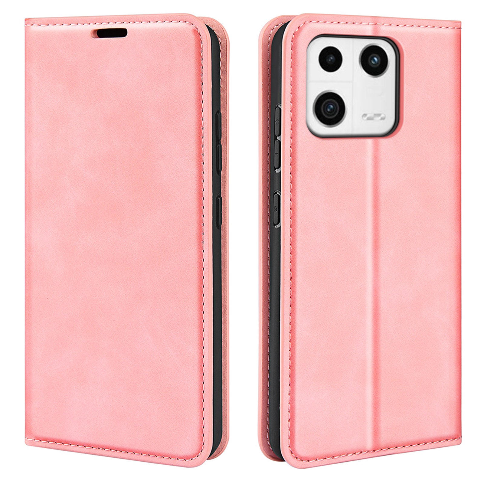 For Xiaomi 13 5G Magnetic Auto-absorbed Cell Phone Cover Stand Wallet Skin-friendly Anti-fall Leather Phone Case