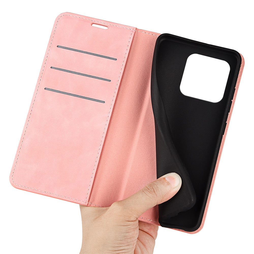 For Xiaomi 13 5G Magnetic Auto-absorbed Cell Phone Cover Stand Wallet Skin-friendly Anti-fall Leather Phone Case