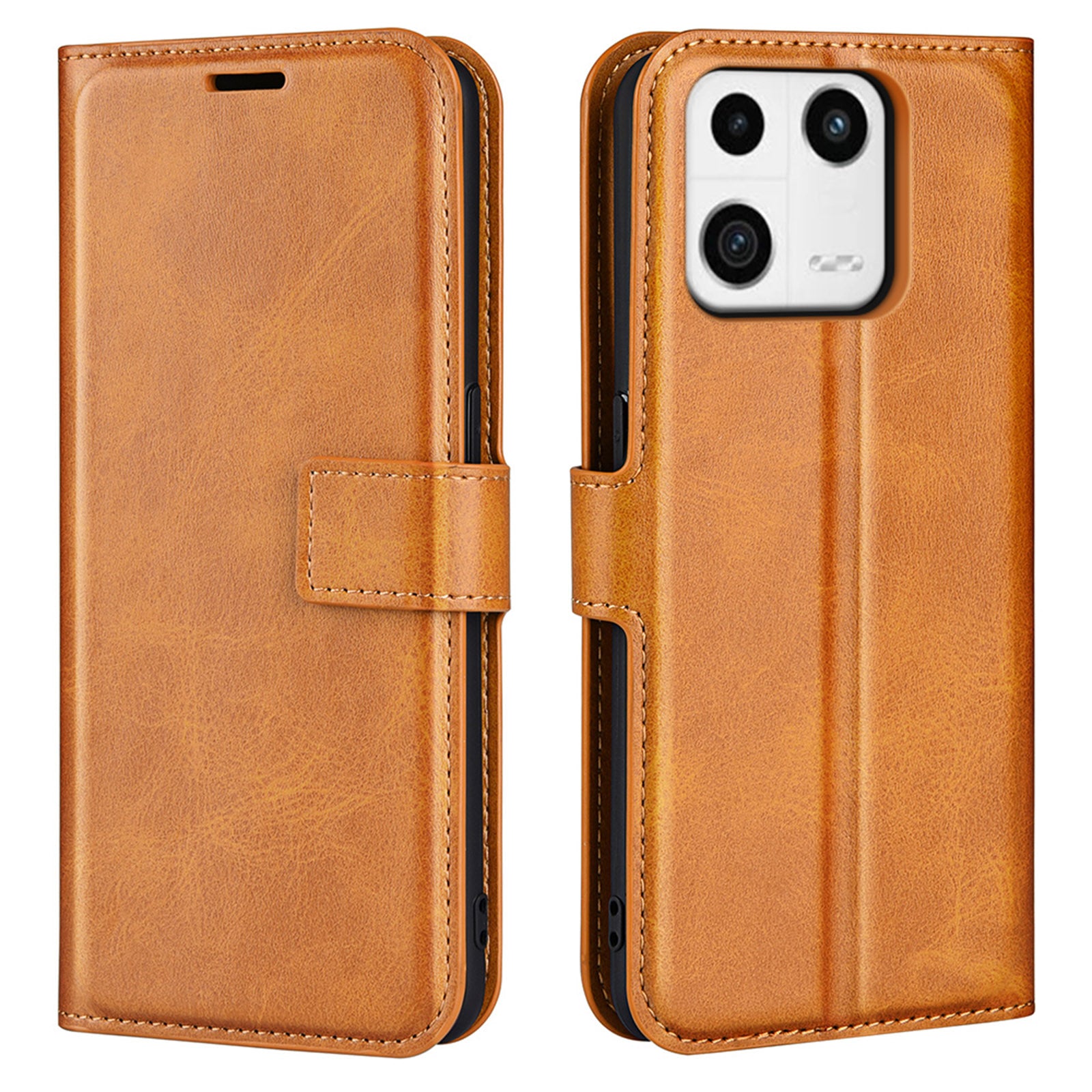 PU Leather Mobile Phone Case For Xiaomi 13 5G Stand Wallet Calf Texture Full Protection Flip Phone Cover
