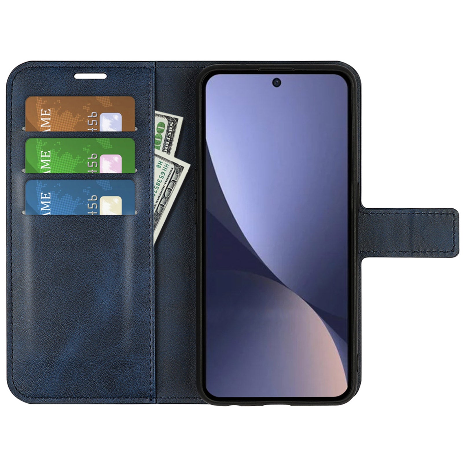 PU Leather Mobile Phone Case For Xiaomi 13 5G Stand Wallet Calf Texture Full Protection Flip Phone Cover