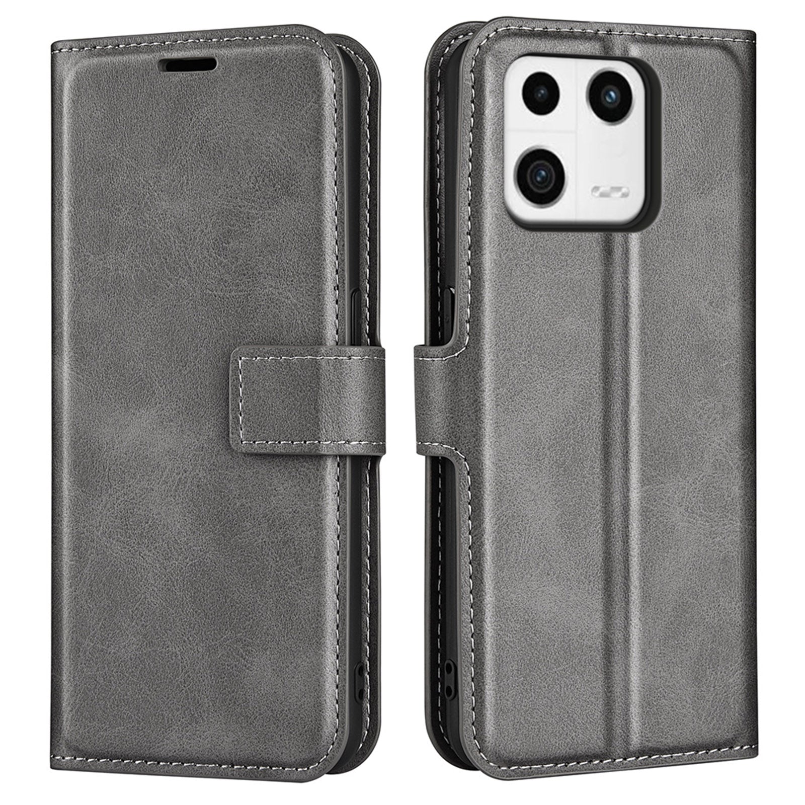 PU Leather Mobile Phone Case For Xiaomi 13 5G Stand Wallet Calf Texture Full Protection Flip Phone Cover