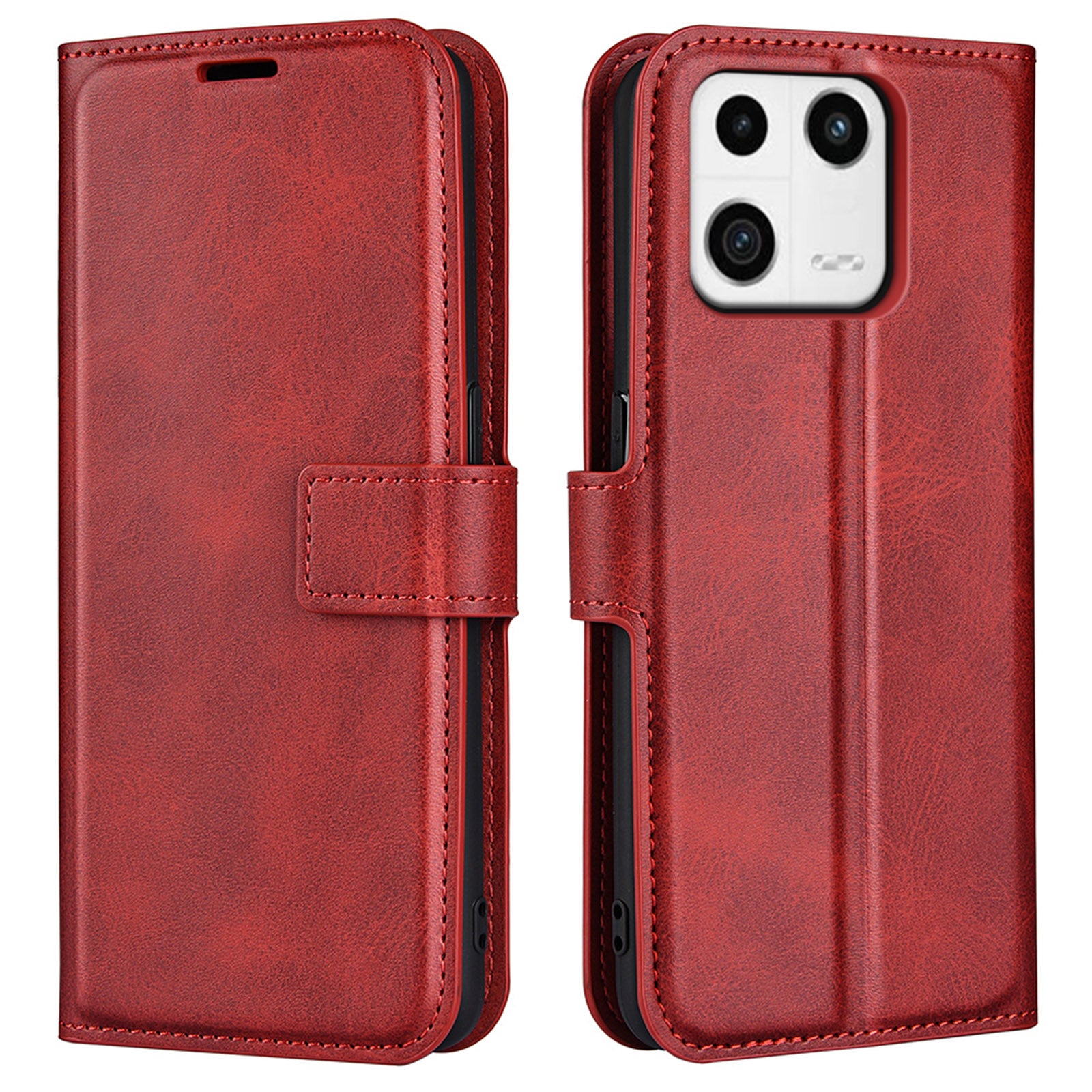 PU Leather Mobile Phone Case For Xiaomi 13 5G Stand Wallet Calf Texture Full Protection Flip Phone Cover