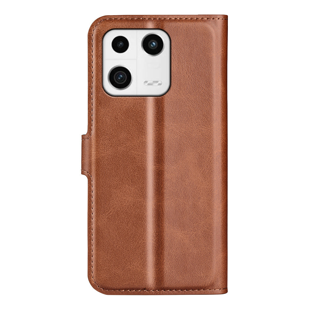 PU Leather Mobile Phone Case For Xiaomi 13 5G Stand Wallet Calf Texture Full Protection Flip Phone Cover