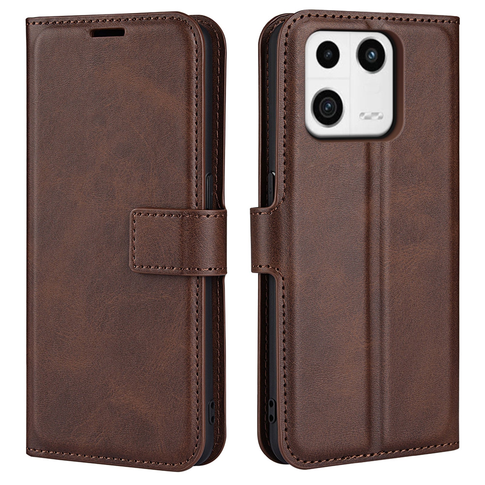 PU Leather Mobile Phone Case For Xiaomi 13 5G Stand Wallet Calf Texture Full Protection Flip Phone Cover