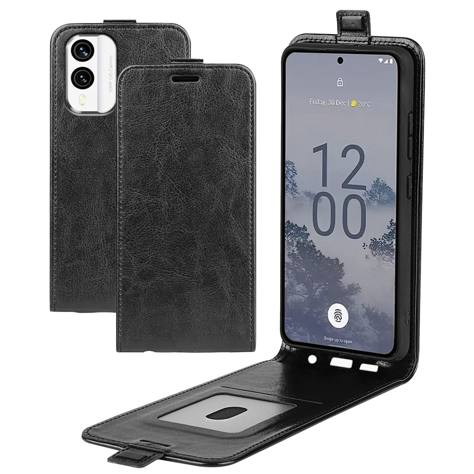 Shockproof Cell Phone Cover For Nokia X30 5G Crazy Horse Texture Vertical Flip Leather Protective Case with Card Slot