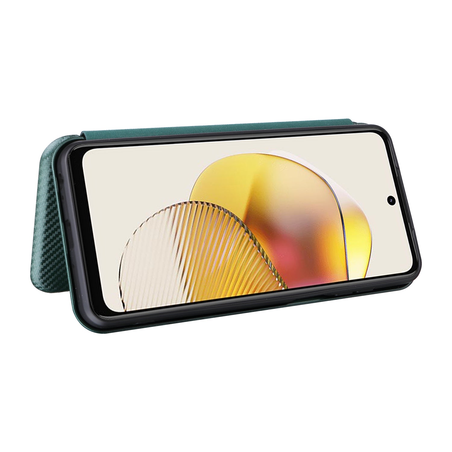 Anti-fall Phone Case For Motorola Moto G73 5G Card Holder Carbon Fiber Texture Flip Leather Cover Stand