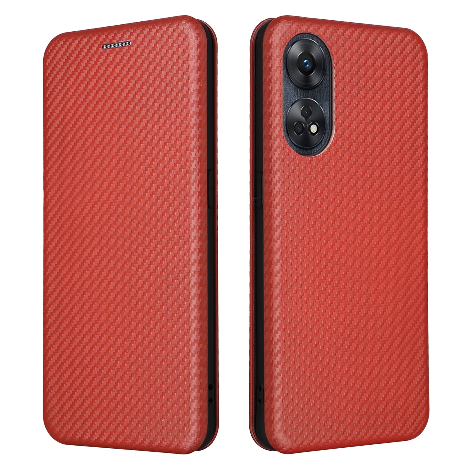 For Oppo Reno8 T 4G Shockproof Phone Case Card Holder Carbon Fiber Texture Leather Cover Stand