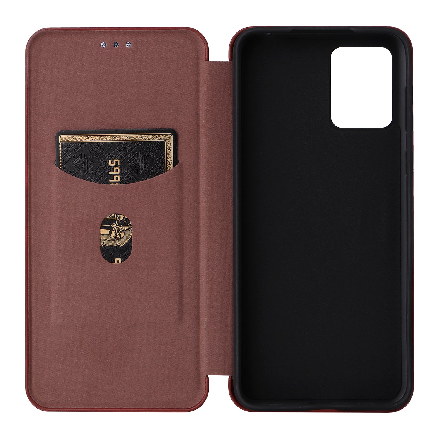 For Motorola Moto E13 4G Phone Case with Card Holder Carbon Fiber Texture Leather Protective Cover Stand