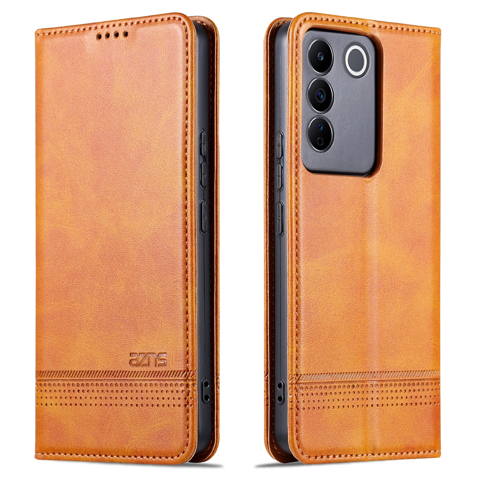 AZNS For vivo S16e 5G Shockproof Cell Phone Case PU Leather Wallet Stand Magnetic Phone Cover