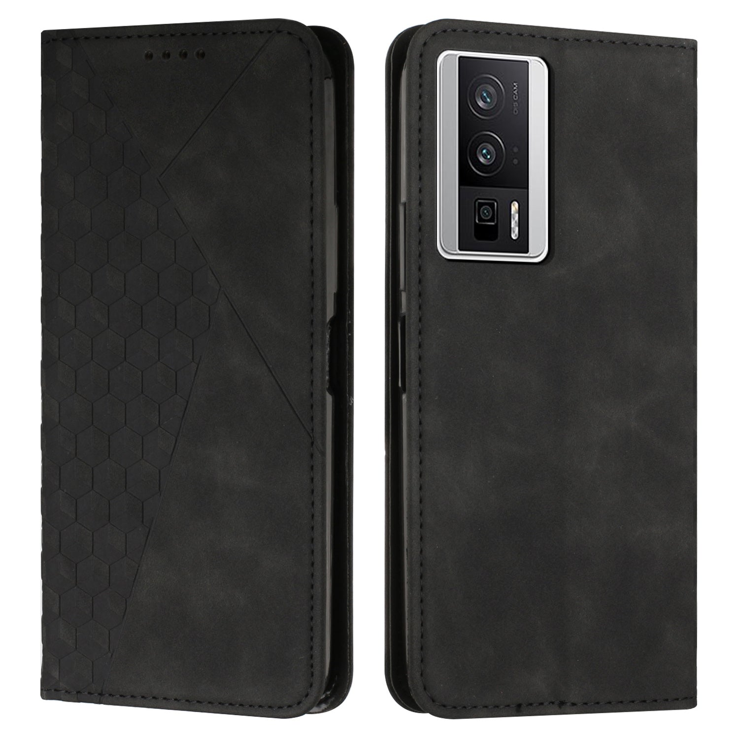 For Xiaomi Poco F5 Pro 5G Redmi K60 Pro 5G K60 5G Imprinted Rhombus Pattern Phone Case Leather Wallet Phone Stand Cover
